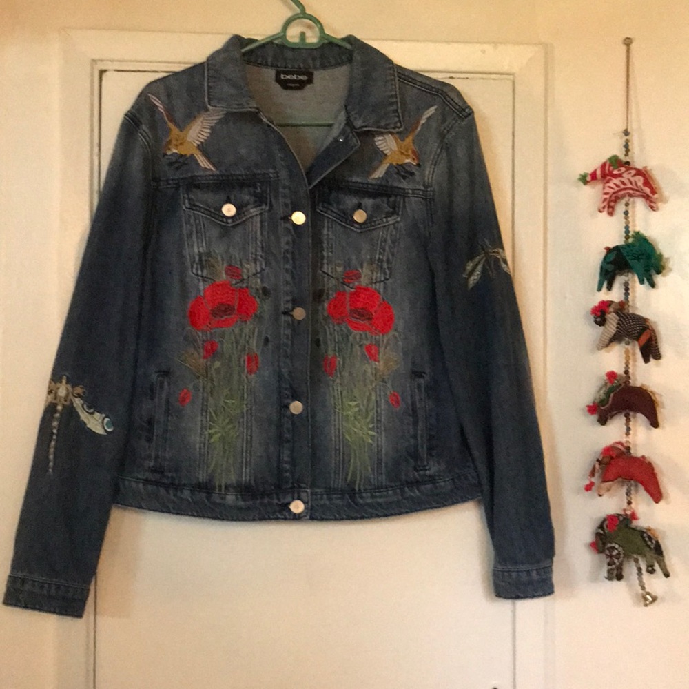 Beautiful Floral Embroidered Denim Jacket